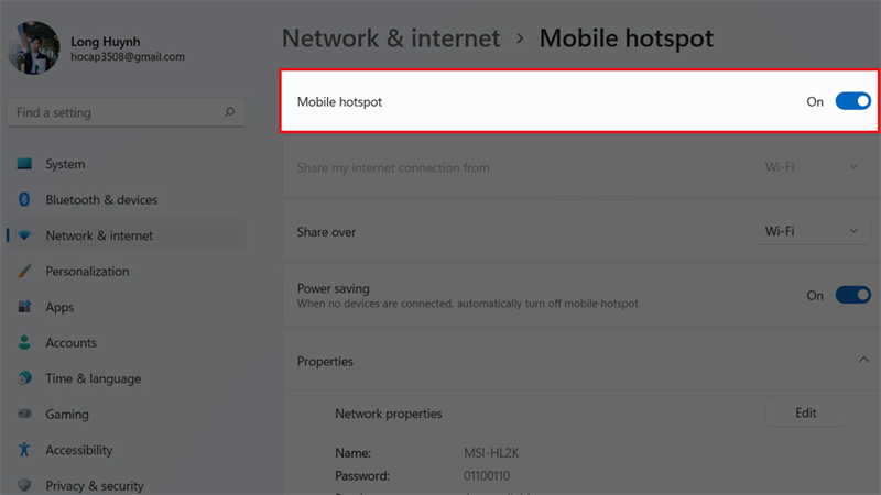 Cách phát Wifi trên Windows 11