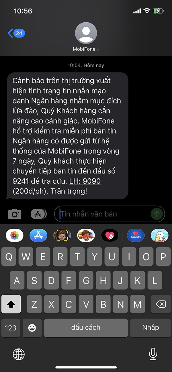 MobiFone cảnh báo lừa đảo, hỗ trợ kiểm tra miễn phí bản tin Ngân hàng MobiFone cảnh báo lừa đảo, hỗ trợ kiểm tra miễn phí bản tin Ngân hàng