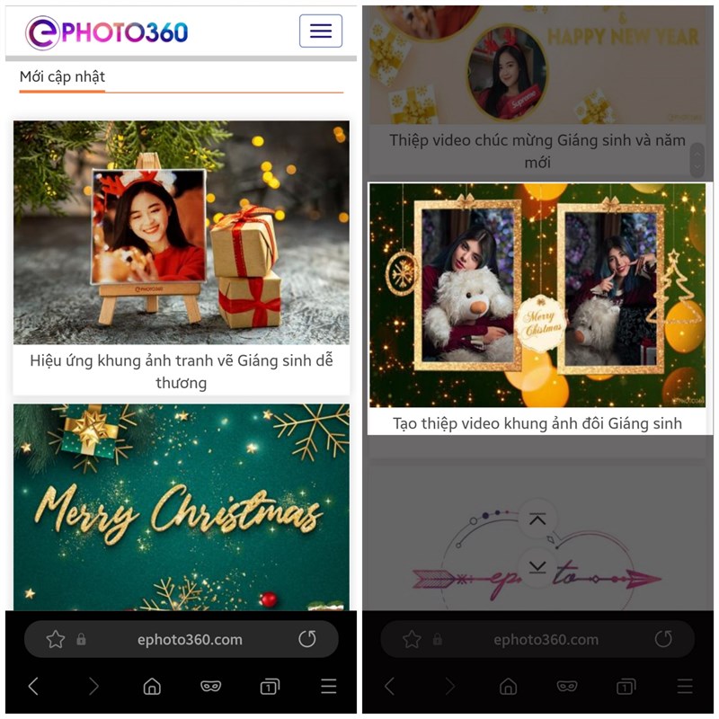 cách tạo thiệp video giáng sinh
