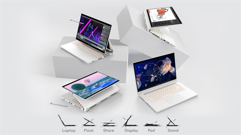 Acer ConceptD 3 Ezel có khả năng chuyển đổi linh hoạt nhiều chế độ Acer ConceptD 3 Ezel có khả năng chuyển đổi linh hoạt nhiều chế độ