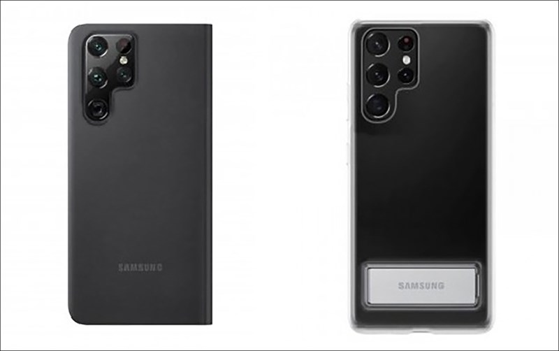 Galaxy S22 Ultra Smart Clear View Cover (bên trái) và Galaxy S22 Ultra Clear Standing Cover (bên phải) Galaxy S22 Ultra Smart Clear View Cover (bên trái) và Galaxy S22 Ultra Clear Standing Cover (bên phải)