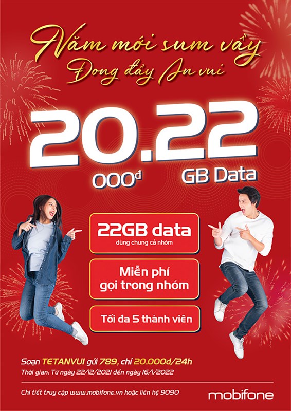 Gói cước data TETANVUI của MobiFone