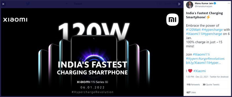 Xiaomi 11i HyperCharge được ấn định ngày ra mắt ở Ấn Độ