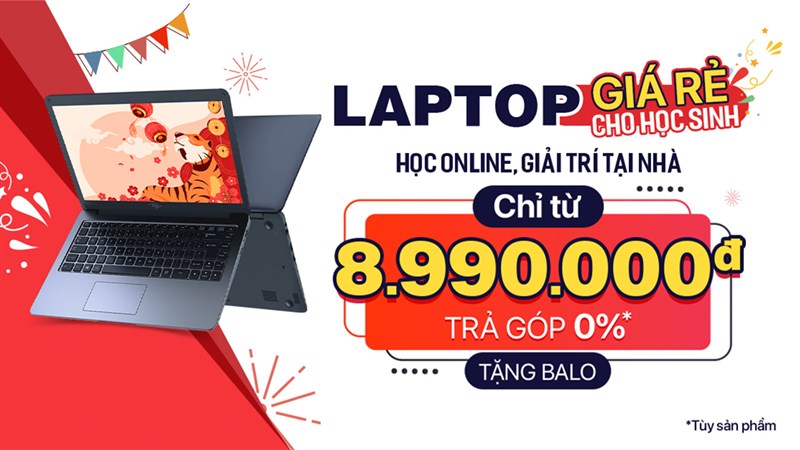 5 mẫu laptop giá rẻ chưa đến 11 triệu đồng đi kèm quà tặng hấp dẫn