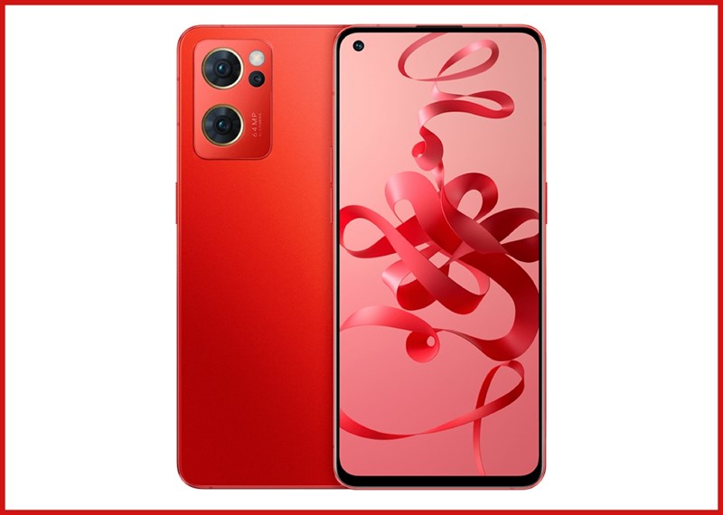 Trên hai vòng camera sau của OPPO Reno7 New Year Edition được phủ một lớp màu vàng bắt mắt