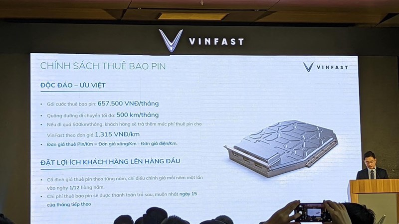 Điều chỉnh mức giá thuê bao pin cho VF e34 Điều chỉnh mức giá thuê bao pin cho VF e34