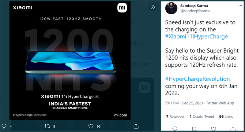 Xiaomi 11i HyperCharge được xác nhận các thông số màn hình ấn tượng