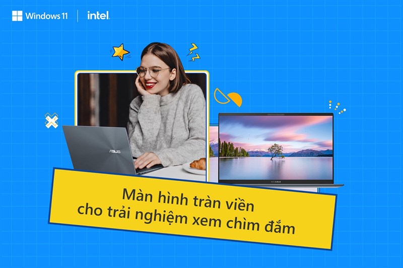 Màn hình rõ nét của Laptop Asus Zenbook UX425EA Màn hình rõ nét của Laptop Asus Zenbook UX425EA
