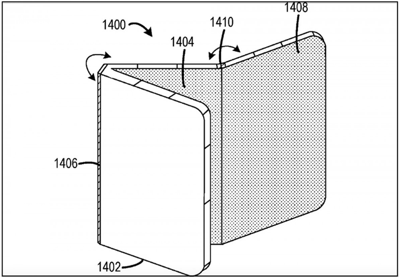 Bản phác thảo smartphone 3 màn hình trong bằng sáng chế bị rò rỉ của Microsoft
