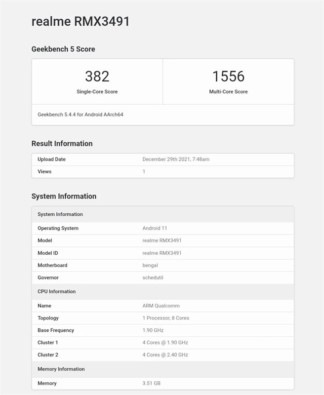 Realme 9i được phát hiện trên Geekbench, có vẻ như sắp ra mắt