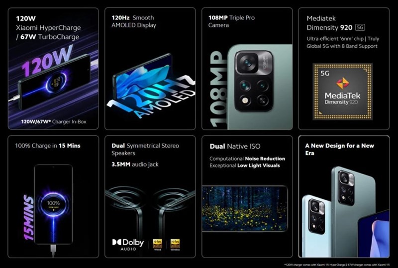 Dòng Xiaomi 11i ra mắt với Dimensity 920 5G và 120W