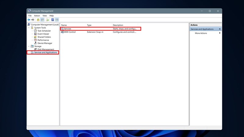 Tổng hợp những cách mở ứng dụng Services trong Windows 11
