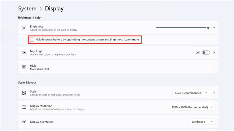 Cách tắt tính năng tự động điều chỉnh độ sáng trên Windows 11 Cách tắt tính năng tự động điều chỉnh độ sáng trên Windows 11