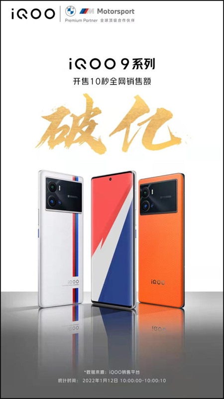 iQOO 9 và 9 Pro thu về 100 triệu nhân dân tệ sau 10 giây mở bán iQOO 9 và 9 Pro thu về 100 triệu nhân dân tệ sau 10 giây mở bán