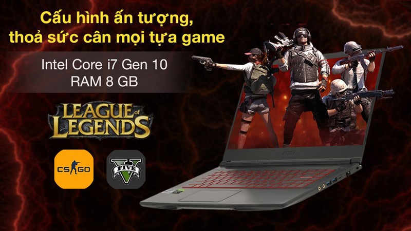 Laptop MSI Gaming GF63 Thin 10SC Laptop MSI Gaming GF63 Thin 10SC