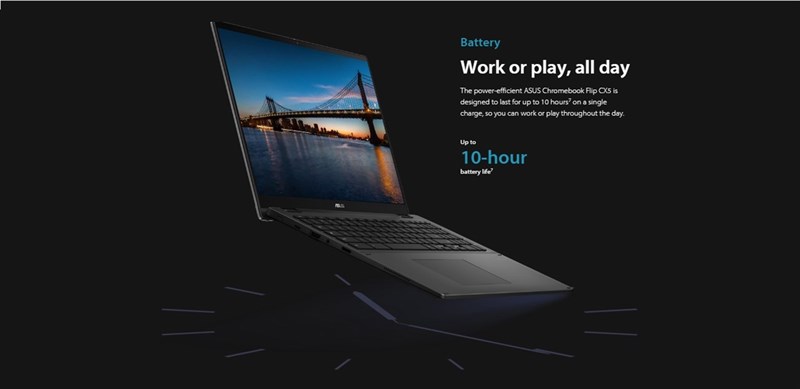 ASUS Chromebook Flip CX5 sở hữu thời lượng pin lên đến 10 giờ ASUS Chromebook Flip CX5 sở hữu thời lượng pin lên đến 10 giờ