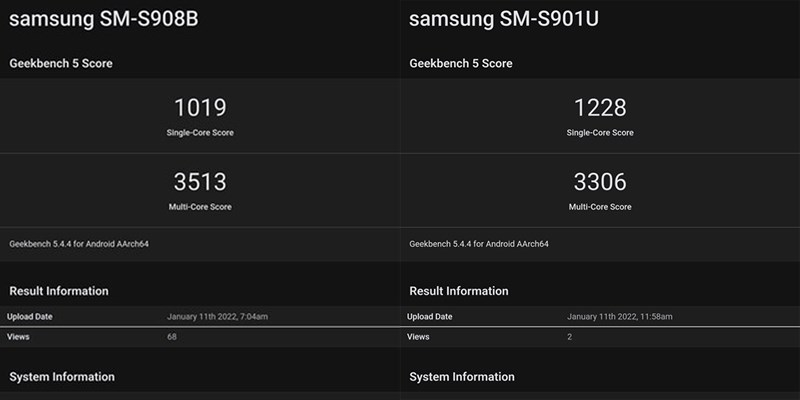 Rò rỉ điểm Geekbench của Exynos 2220 Rò rỉ điểm Geekbench của Exynos 2220
