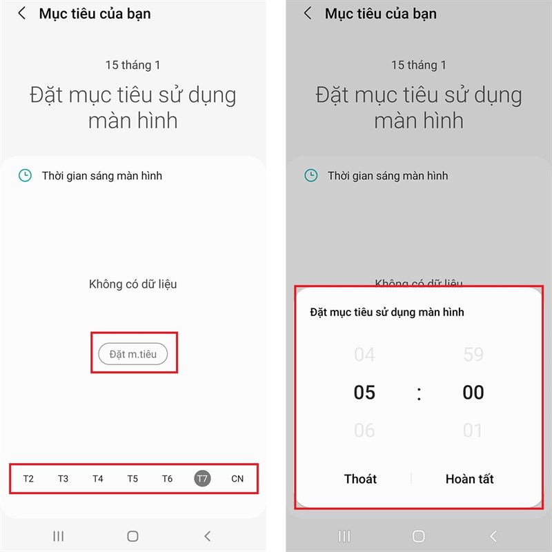 Cách đặt mục tiêu thời gian sáng cho màn hình trên điện thoại Samsung Cách đặt mục tiêu thời gian sáng cho màn hình trên điện thoại Samsung