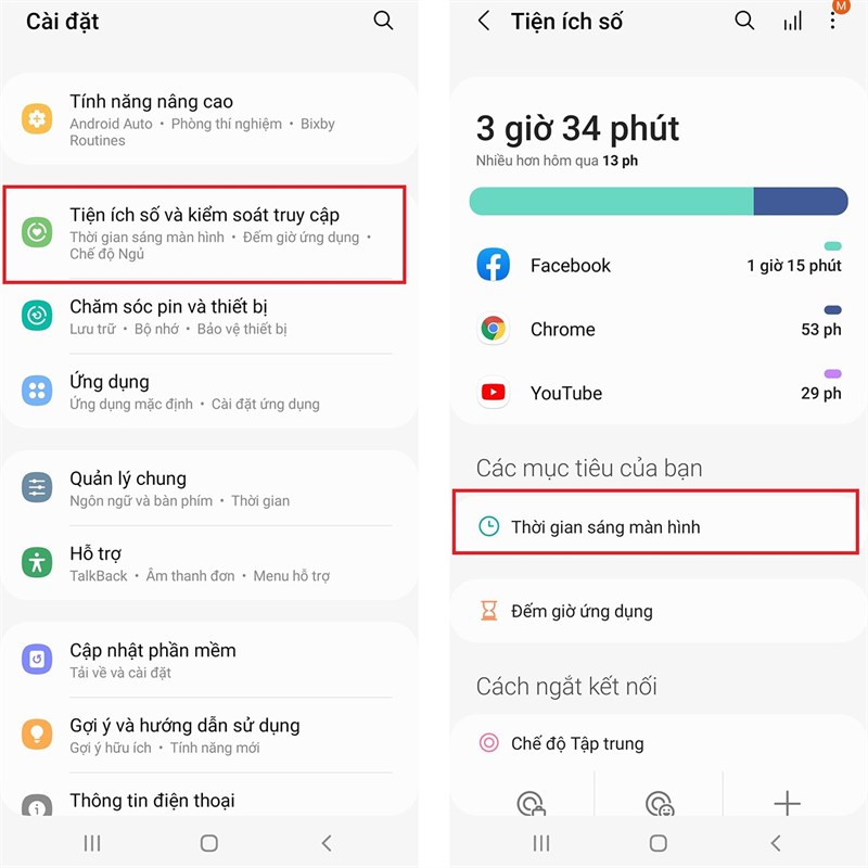 Cách đặt mục tiêu thời gian sáng cho màn hình trên điện thoại Samsung Cách đặt mục tiêu thời gian sáng cho màn hình trên điện thoại Samsung