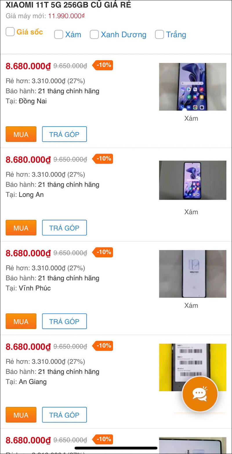 Giá Xiaomi 11T 5G cũ hiện tại quá tốt luôn, tham khảo và sắm ngay