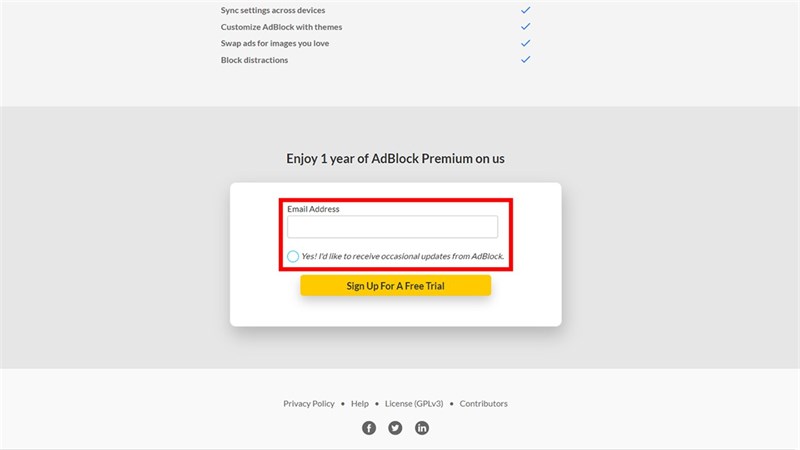 cách nhận miễn phí 1 năm sử dụng AdBlock Premium