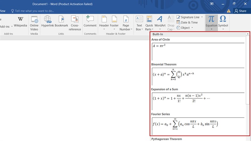 Cách viết công thức toán học đơn giản và nhanh chóng trong Word