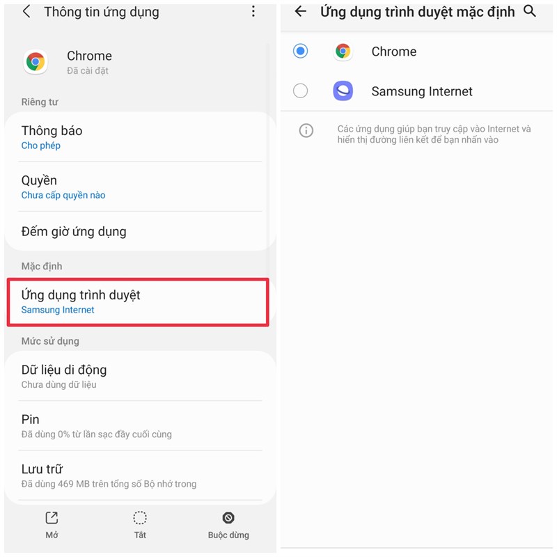 Cách thay đổi trình duyệt mặc định trên điện thoại Samsung Cách thay đổi trình duyệt mặc định trên điện thoại Samsung