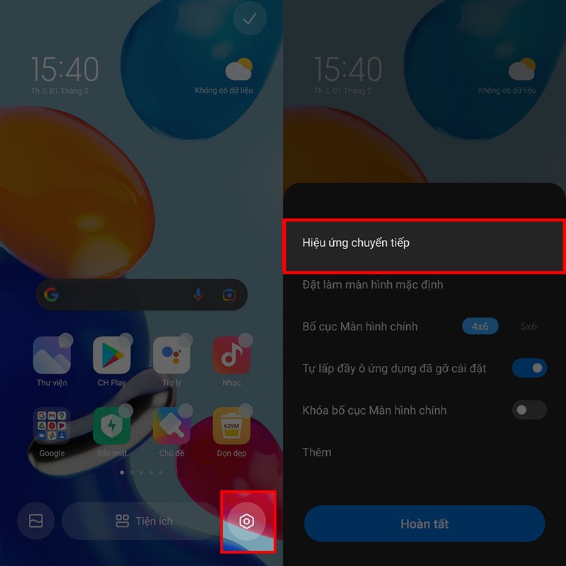 Cách chỉnh hiệu ứng chuyển tiếp trên Xiaomi Note 11 Cách chỉnh hiệu ứng chuyển tiếp trên Xiaomi Note 11