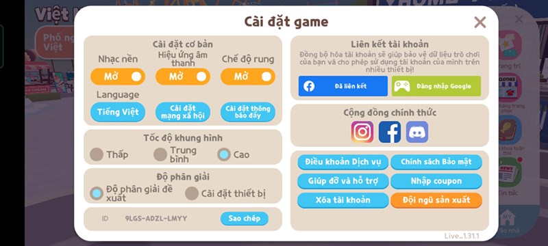 Thiết lập đồ hoạ tựa game Play Together trên OPPO A55