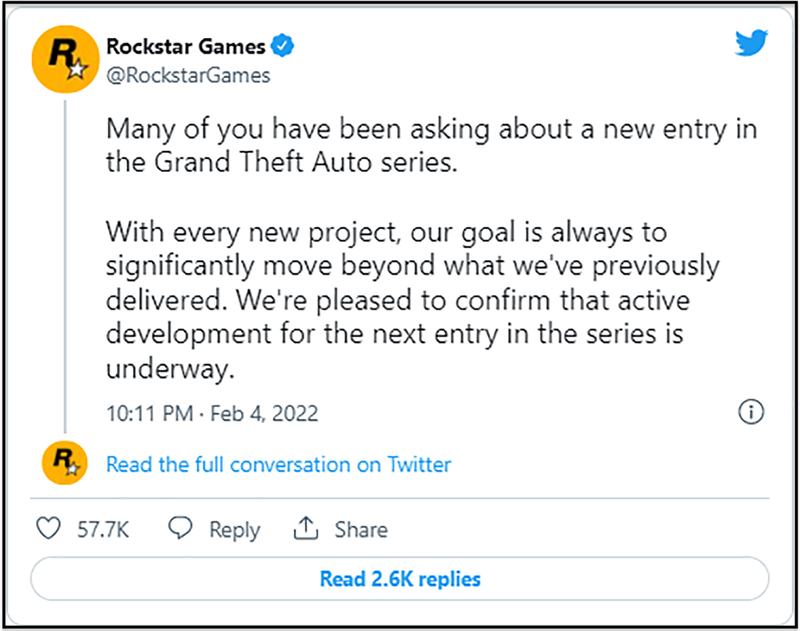 Rockstar Games chính thức xác nhận GTA 6 đang được phát triển Rockstar Games chính thức xác nhận GTA 6 đang được phát triển