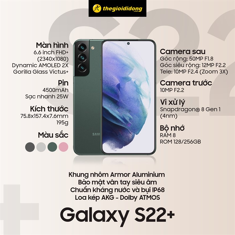 Cấu hình chi tiết Galaxy S22+