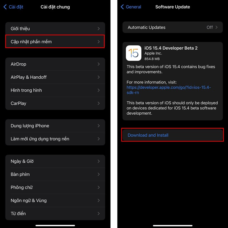 Cách cập nhật iOS 15.4 Beta 2