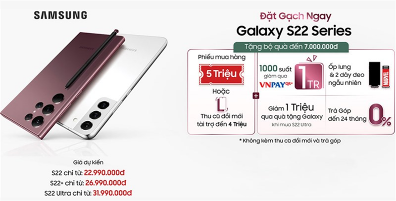đặt gạch Galaxy S22 series đặt gạch Galaxy S22 series