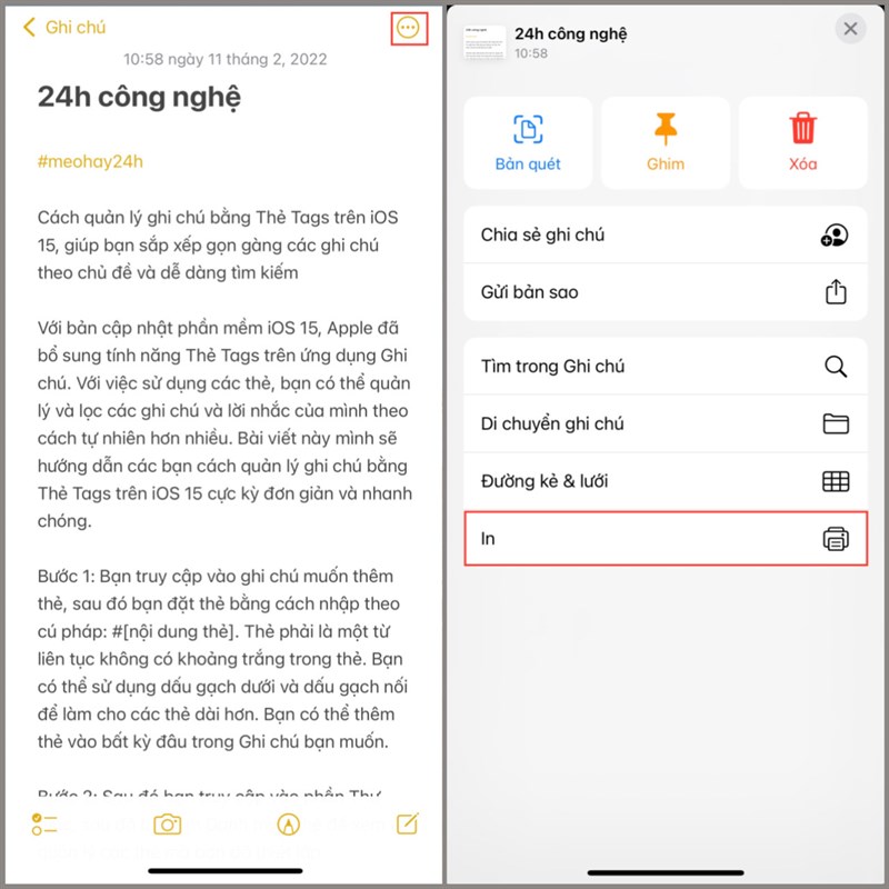 Cách lưu Ghi chú thành file PDF trên iPhone Cách lưu Ghi chú thành file PDF trên iPhone