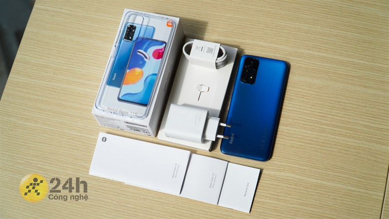 Toàn bộ các phụ kiện có trong hộp Redmi Note 11S