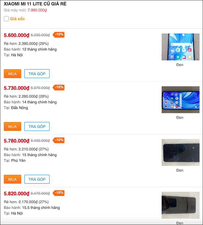 Xiaomi Mi 11 5G và Xiaomi Mi 11 Lite cũ đồng giảm 20%, giá đã quá rẻ Xiaomi Mi 11 5G và Xiaomi Mi 11 Lite cũ đồng giảm 20%, giá đã quá rẻ