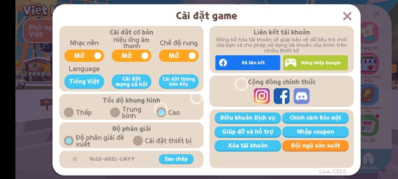 Thiết lập đồ họa game Play Together trên Redmi Note 11S