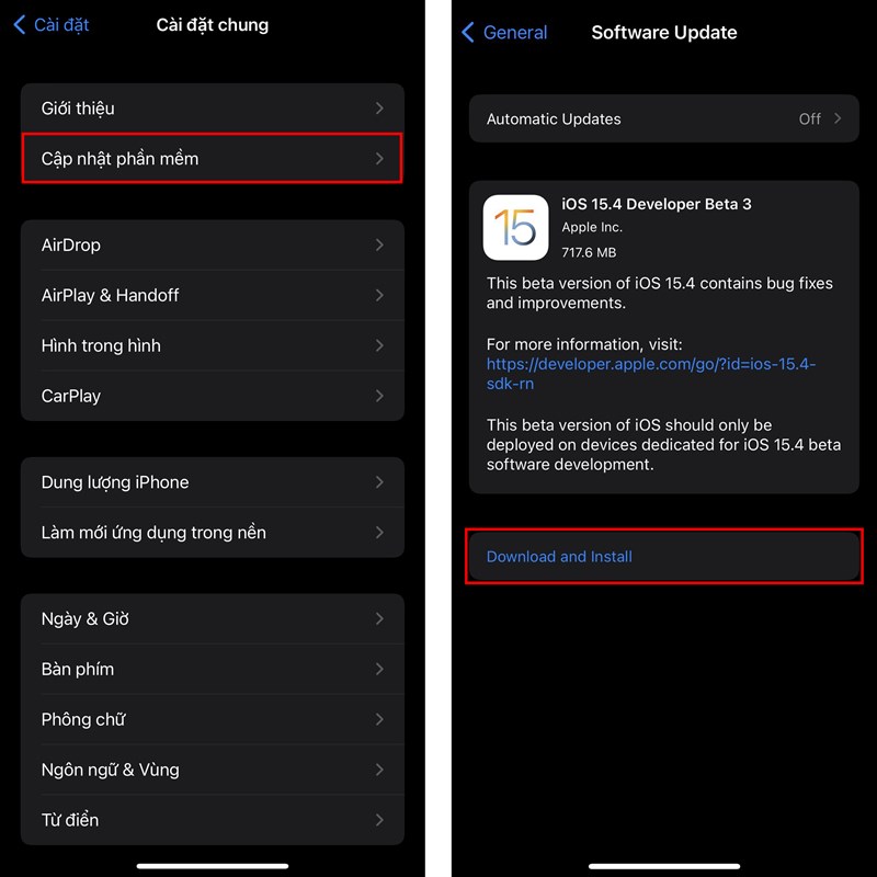 Cách cập nhật iOS 15.4 Beta 3
