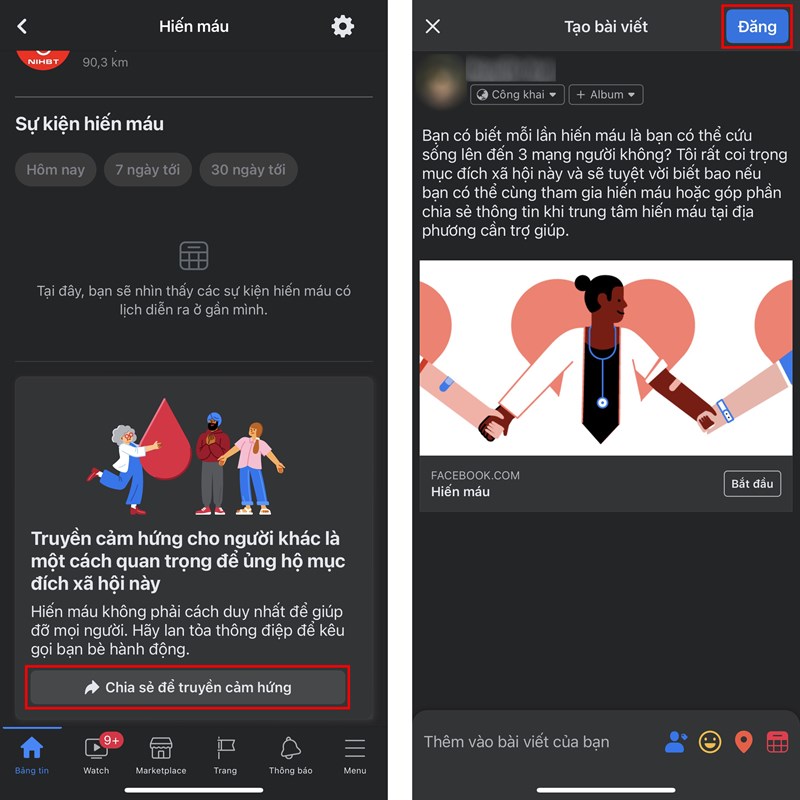 Cách đăng ký hiến máu trên Facebook