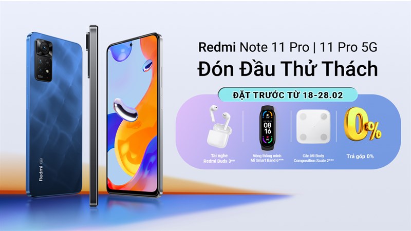 Đặt trước Redmi Note 11 Pro và Note 11 Pro 5G