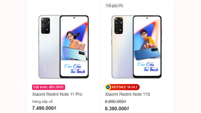 Redmi Note 11 Pro và 11S đang được chào bán với mức giá hấp dẫn tại TGDĐ Redmi Note 11 Pro và 11S đang được chào bán với mức giá hấp dẫn tại TGDĐ