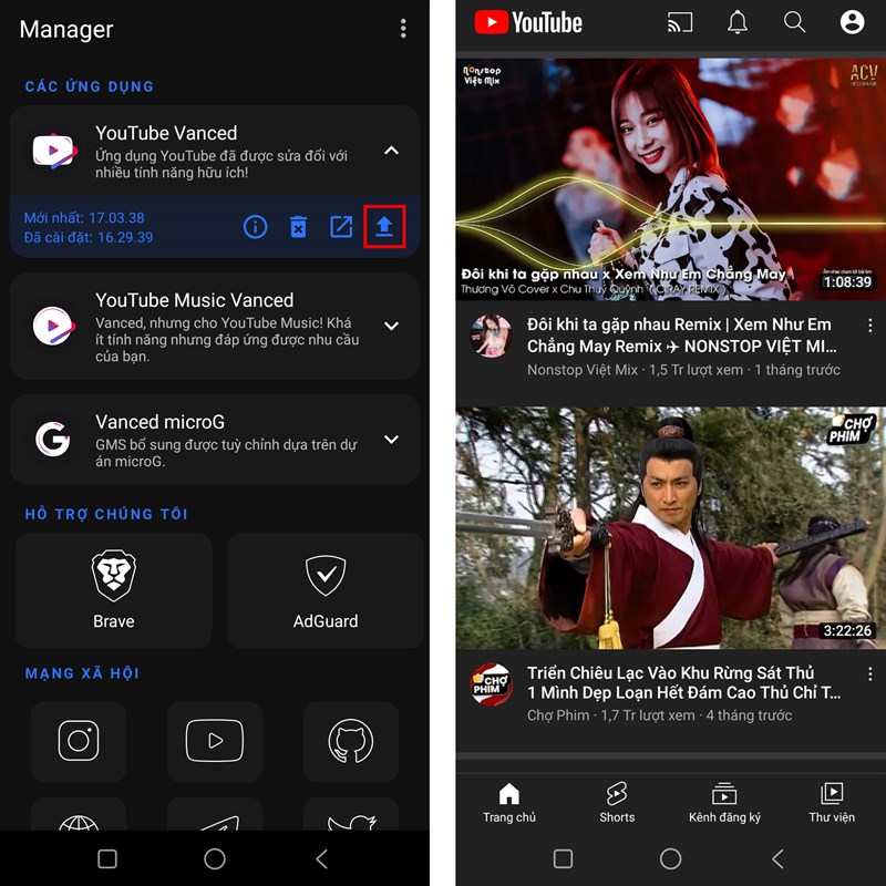 Cách tải YouTube Vanced 17.03.38