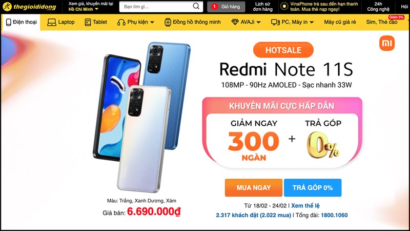 Redmi Note 11S đặt mua tại Thế Giới Di Động Redmi Note 11S đặt mua tại Thế Giới Di Động