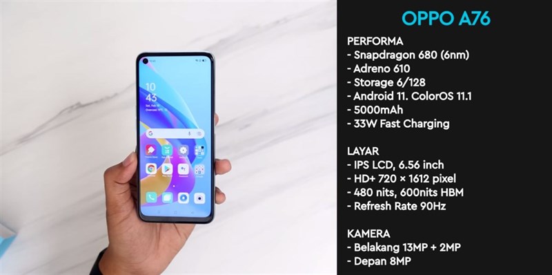 Thông số cấu hình OPPO A76