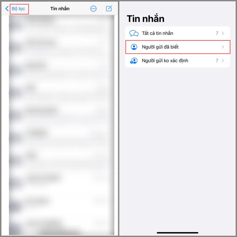 Cách ẩn tin nhắn được gửi từ người dùng không xác định trên iPhone Cách ẩn tin nhắn được gửi từ người dùng không xác định trên iPhone