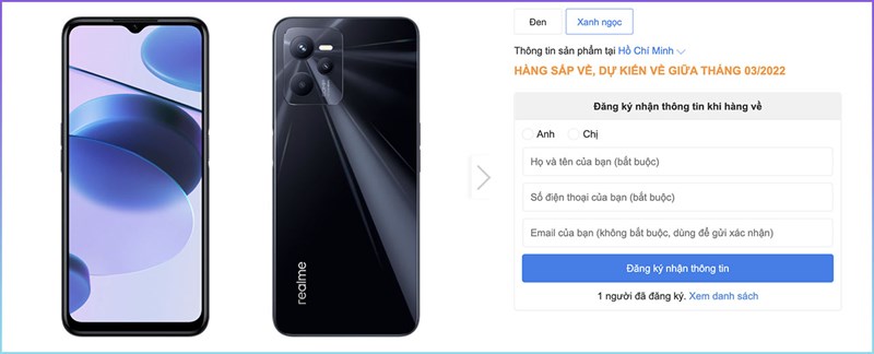 Thế Giới Di Động bất ngờ hiển thị thông tin Realme C35 sắp về hàng, dự đoán sẽ sớm được ra mắt tại Việt Nam