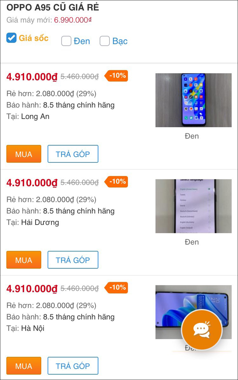 OPPO A95 cũ OPPO A95 cũ