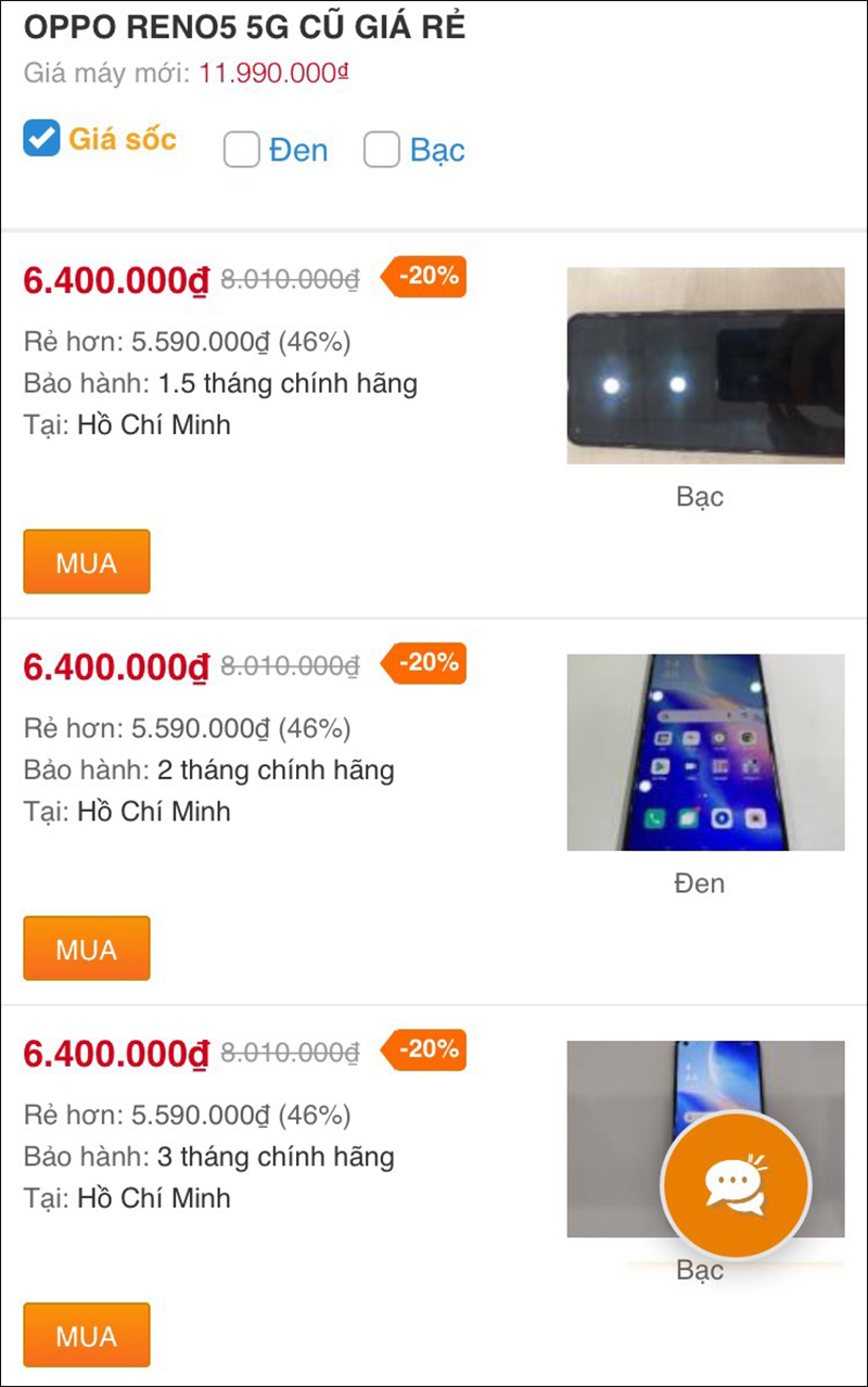 OPPO Reno5 5G cũ OPPO Reno5 5G cũ