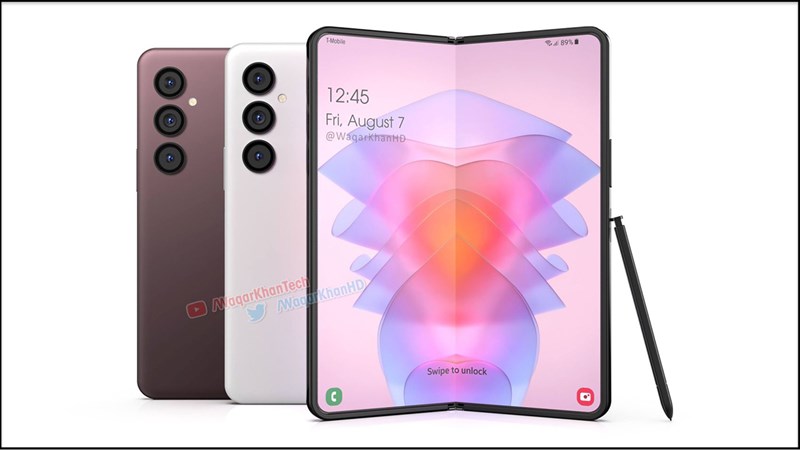 Hình ảnh concept Galaxy Z Fold4 có hỗ trợ bút S-Pen