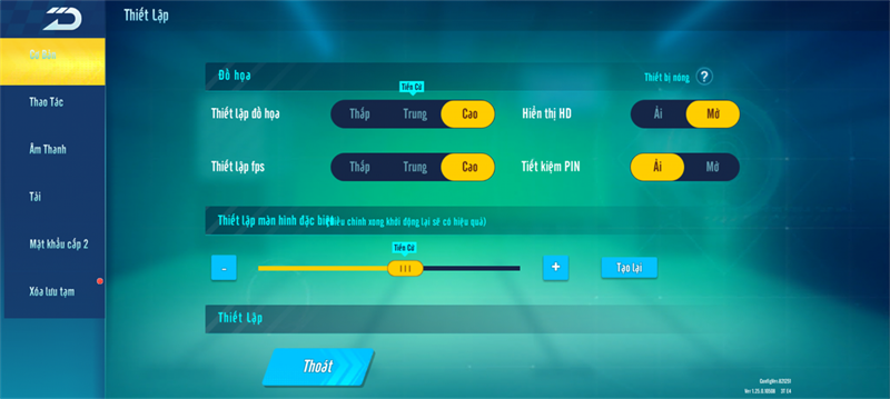 Thiết lập đồ hoạ tựa game Zing Speed trên Realme C35. Thiết lập đồ hoạ tựa game Zing Speed trên Realme C35.
